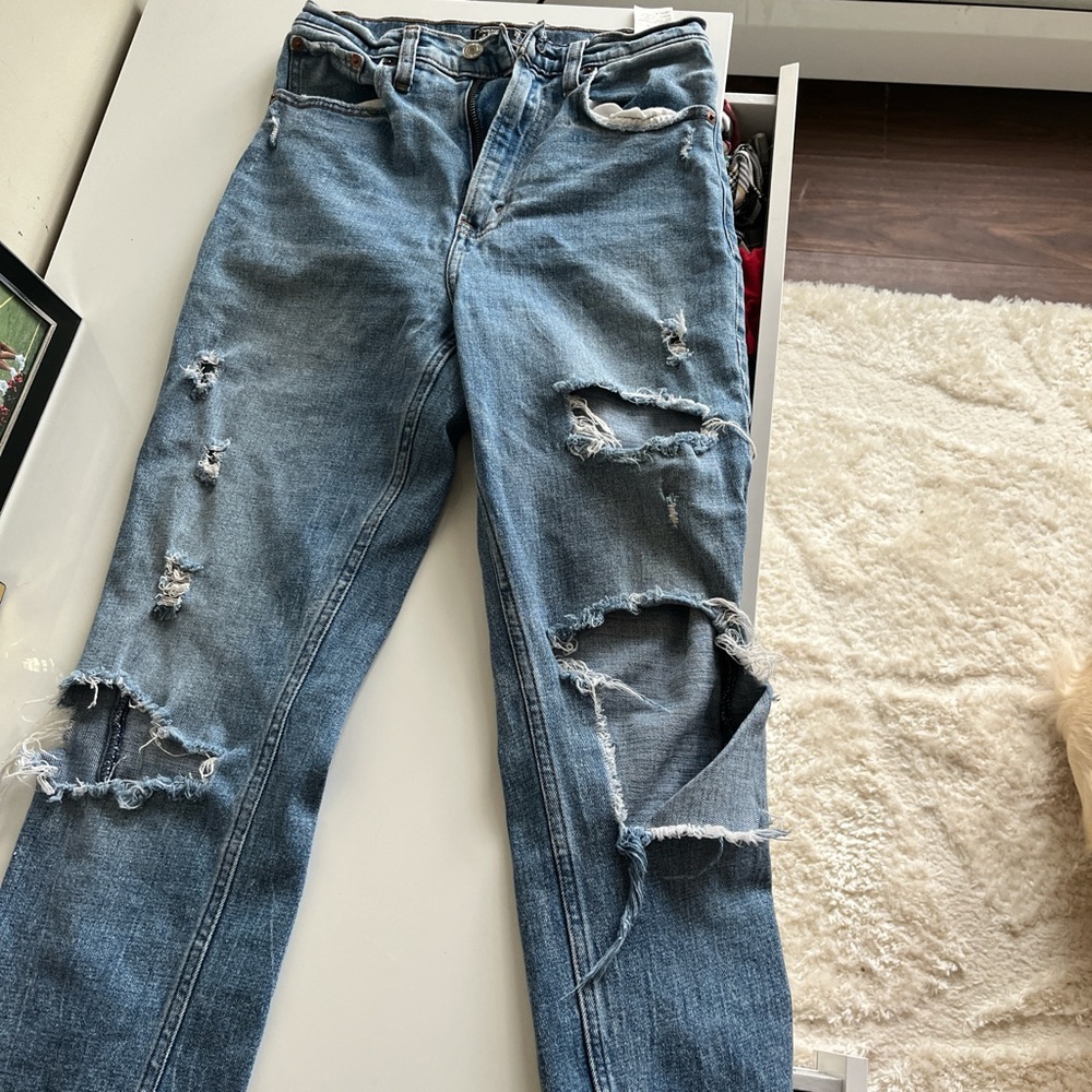 Blue Ripped Abercrombie Jeans